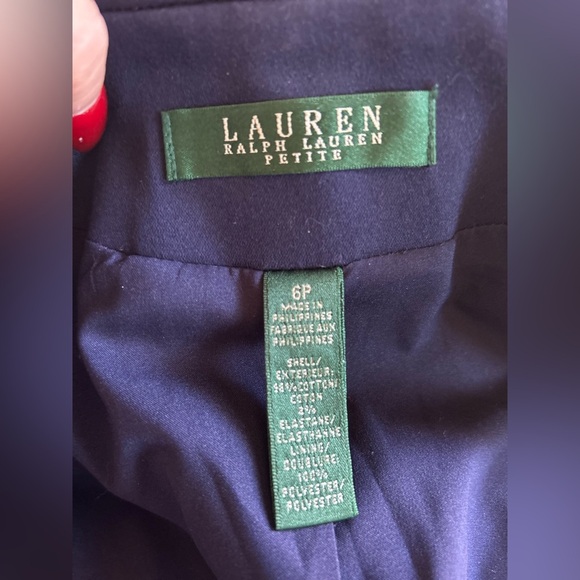 RALPH LAUREN Size 6P Classic Blazer Stretch Cotton Career Casual Preppy - Picture 7 of 7